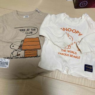 ピーナッツ(PEANUTS)の80サイズ長袖2枚セット(シャツ/カットソー)