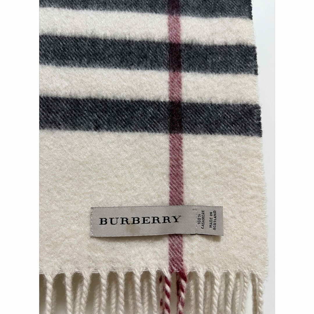 BURBERRY - BURBERRY バーバリー マフラー カシミア100% アイボリー