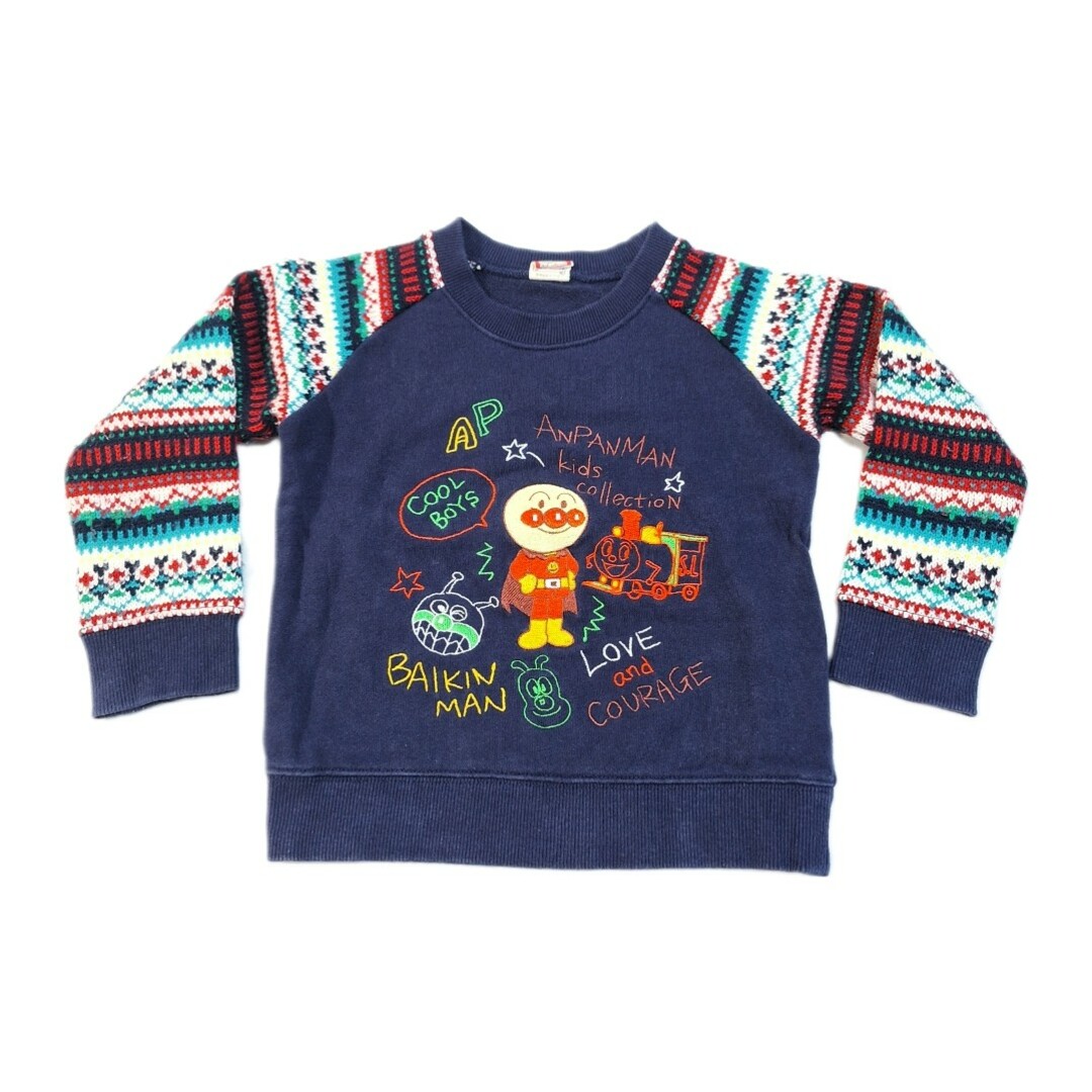 ANPANMAN KIDS COLLECTION(アンパンマンキッズコレクション)のアンパンマン キッズコレクション 袖切り替え刺繍トレーナー 子供服 100cm キッズ/ベビー/マタニティのキッズ服男の子用(90cm~)(Tシャツ/カットソー)の商品写真