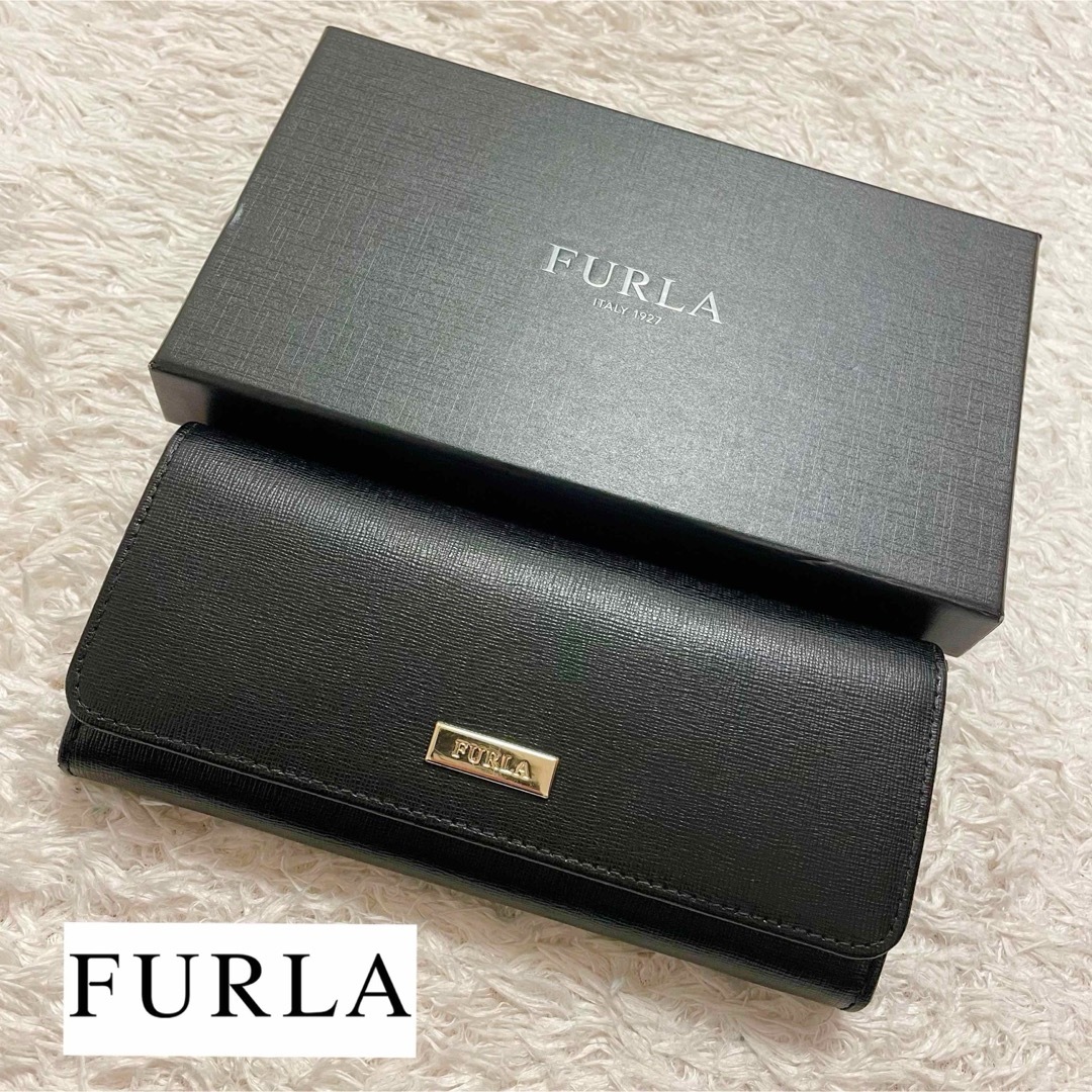 極美品 FURLA ブラック 長財布 - 小物