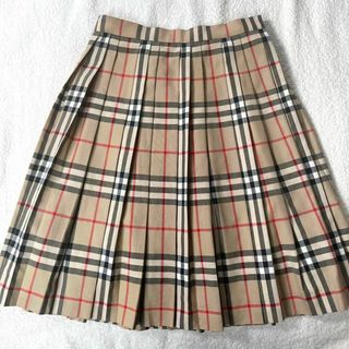 バーバリー(BURBERRY)の極美品 バーバリー ノバチェック プリーツロングスカート ベージュ 140cm(スカート)