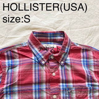 ホリスター(Hollister)のHOLLISTER(USA)ビンテージコットンチェックシャツ　レッド(シャツ)