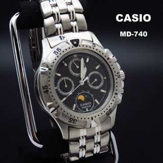 カシオ(CASIO)のCASIO ダイバーウォッチ ムーンフェイズ カジキ MD-740 デイデイト(腕時計(アナログ))