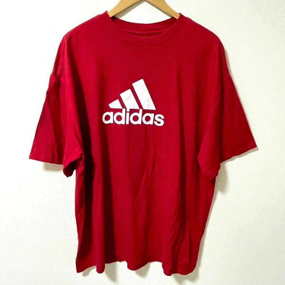 adidas(アディダス)のadidas アディダス 赤 レッド 半袖Tシャツ XL メンズのトップス(Tシャツ/カットソー(半袖/袖なし))の商品写真