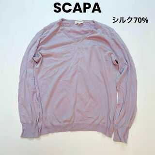 スキャパ(SCAPA)のcu313/SCAPA/スキャパ 薄手カットソー トップス長袖 パープル(カットソー(長袖/七分))