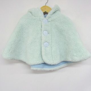 ポンポネット ポンチョ くまさん ボアフリース アウター ベビー 女の子用 Fサイズ ブルー pom ponette(ジャケット/コート)