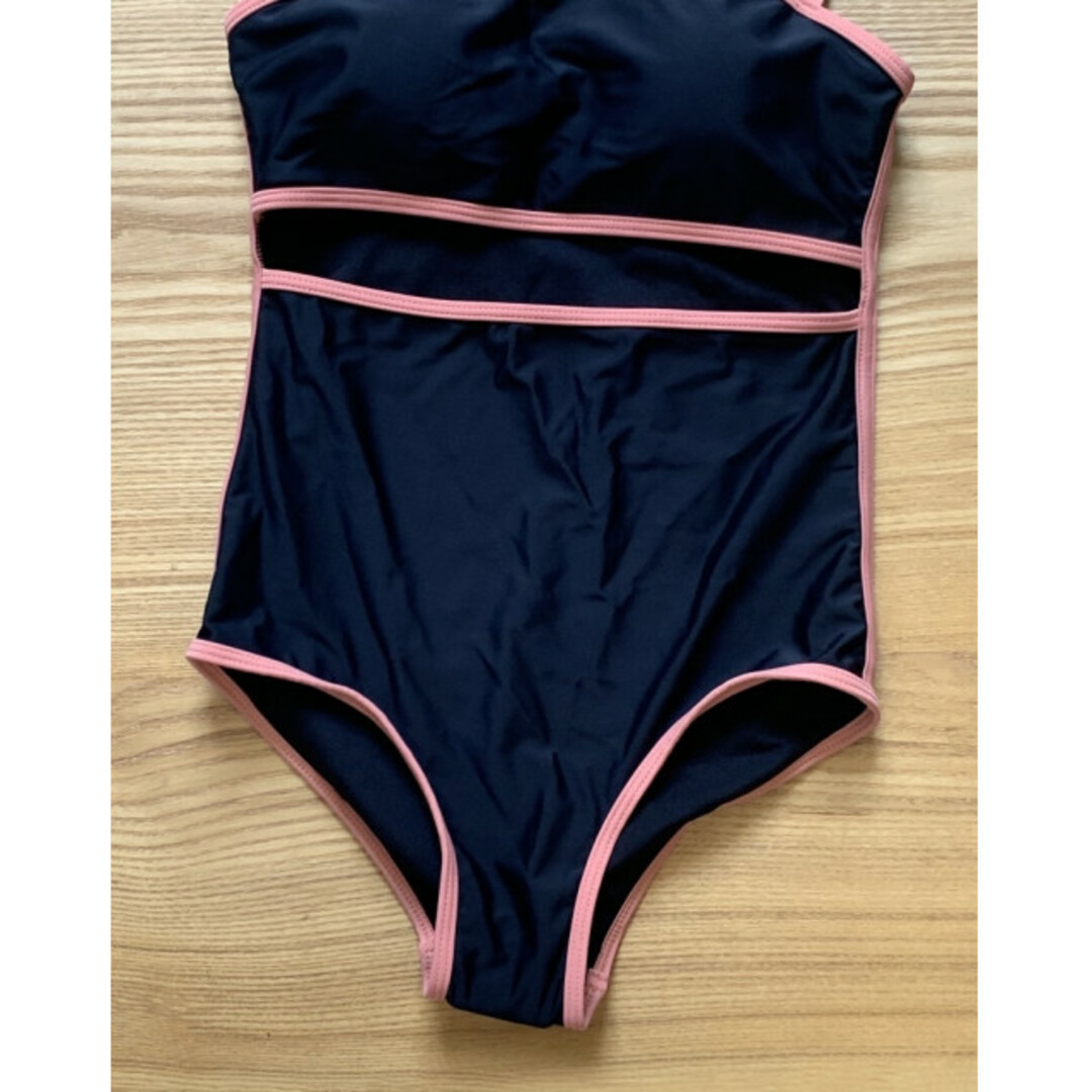 パイピング ワンピース スイムウェア M ブラックピンク 新品未使用 美品 レディースの水着/浴衣(水着)の商品写真