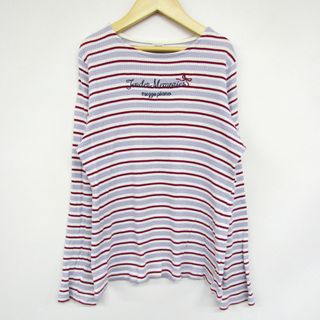 メゾピアノ 長袖Tシャツ ボーダー柄 リブ素材 トップス キッズ 女の子用 M(150)サイズ マルチカラー mezzo piano(Tシャツ/カットソー)