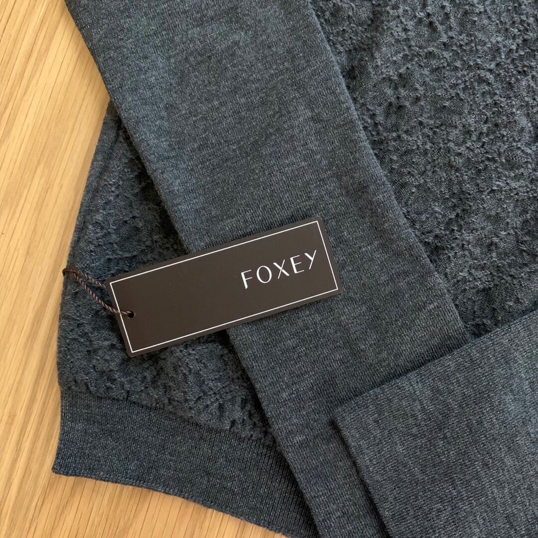 ♡新品同様♡ FOXEY 希少42 ウール セーター リッチグレー