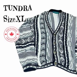 クージー(COOGI)の希少XL★Tundra ツンドラ カナダ製 コットン100% ニットカーディガン(カーディガン)