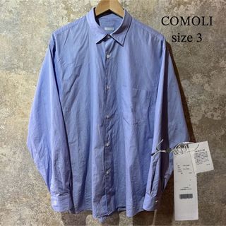 COMOLI - タグ付き COMOLI コモリ コモリシャツ サックスストライプ