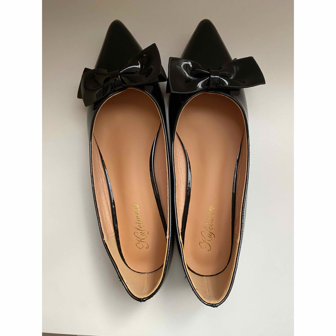 パンプス 黒 リボン レディースの靴/シューズ(ハイヒール/パンプス)の商品写真