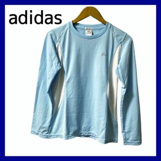 アディダス(adidas)の【美品】 アディダス adidas 長袖Tシャツ 水色 レディース L(ウェア)