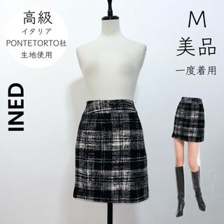 イネド(INED)の【INED】M 美品 一度着用 ミニスカート ミニスカ イネド チェック(ミニスカート)