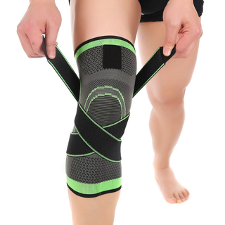 膝スリーブ 膝パッド 圧縮フィットサポート  2枚入り(グリーン L)(トレーニング用品)