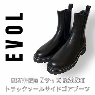 イーボル(EVOL)のEVOL イーボル　トラックソール　サイドゴアブーツ　23.5cm 黒　ブラック(ブーツ)