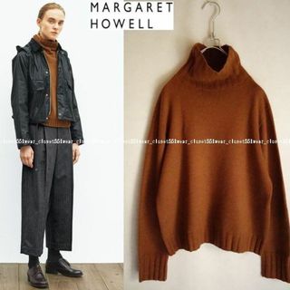 マーガレットハウエル(MARGARET HOWELL)の2019美品マーガレットハウエル☆ウールカシミヤ タートルネックニット2オレンジ(ニット/セーター)