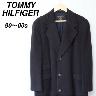 TOMMY HILFIGER - 【オーバーサイズ】トミーヒルフィガー／シングルチェスターコート　90s　ネイビー