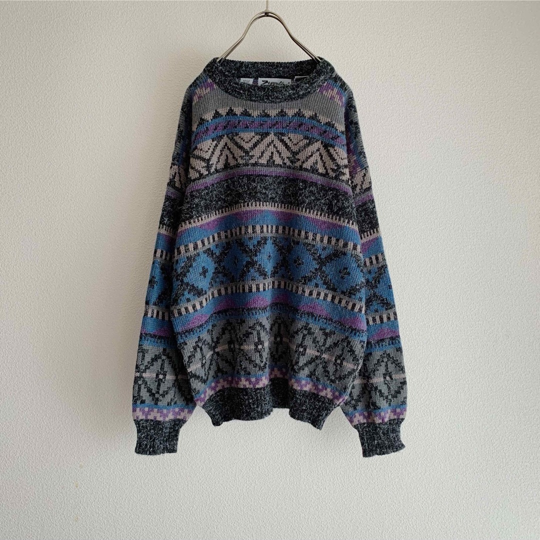 古着 “Zeppelin” Ethnic Design Old Sweater メンズのトップス(ニット/セーター)の商品写真