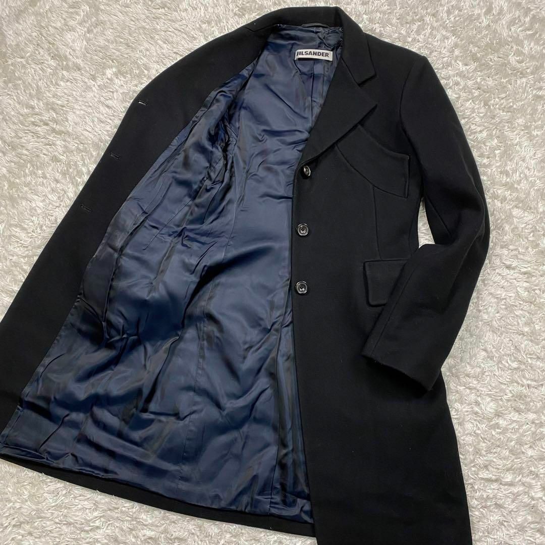 ●美品● JIL SANDER チェスターコート カシミヤ ネイビー レディース新品と同等S