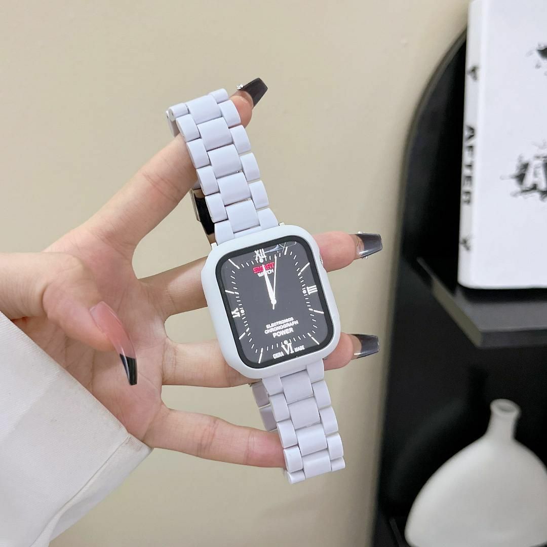 Apple Watch バンド 45mm ケースセット アップルウォッチ 白の通販 by