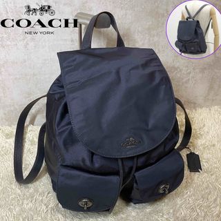 コーチ(COACH)の極希少 COACHコーチ ナイロン レザー リュックパック メタルロゴ(リュック/バックパック)