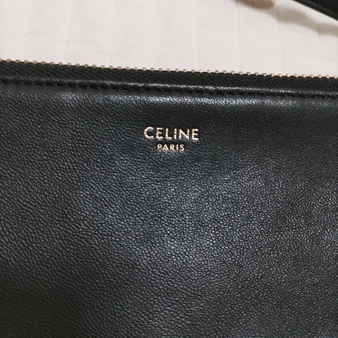 【現行新ロゴ】CELINE　セリーヌ　トリオショルダーバック　ブラック　保存袋