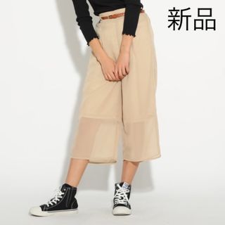 ピンクラテ(PINK-latte)の【新品】PINK-laate  シフォンジョーゼットパンツ（160㎝）ベルト付き(パンツ/スパッツ)