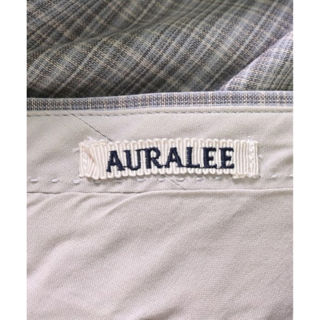 AURALEE(オーラリー)のAURALEE オーラリー スラックス 3(S位) グレーx白x茶(チェック) 【古着】【中古】 メンズのパンツ(スラックス)の商品写真