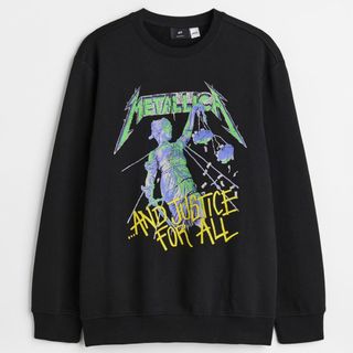 エイチアンドエム(H&M)のH&M METALLICA メタリカ M スウェット バンドT 古着 裏起毛(スウェット)