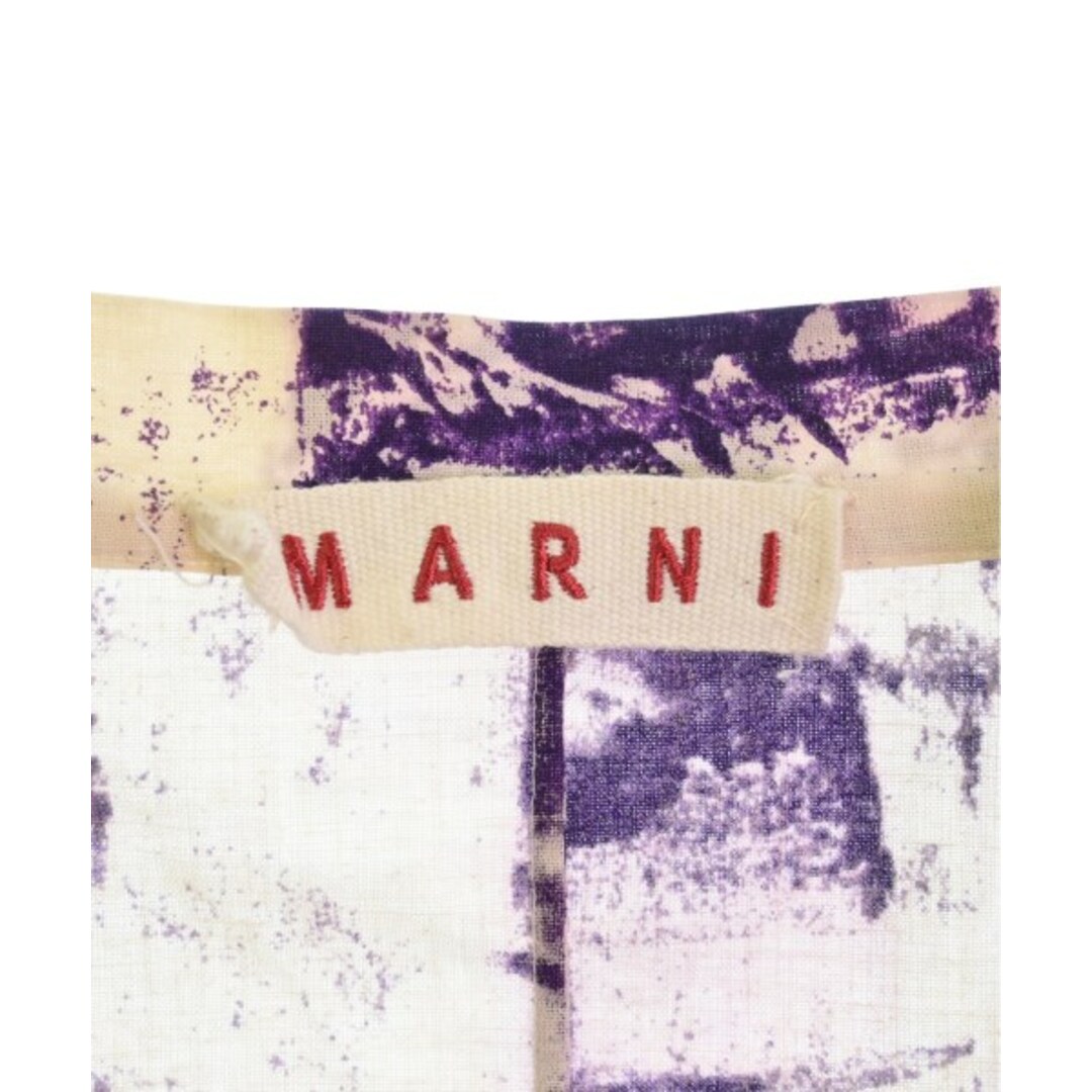 Marni(マルニ)のMARNI マルニ カジュアルシャツ 40(M位) ベージュx紫(総柄) 【古着】【中古】 レディースのトップス(シャツ/ブラウス(長袖/七分))の商品写真