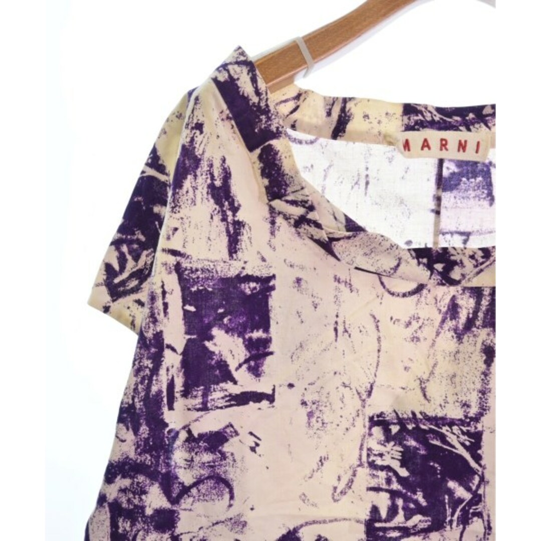 Marni(マルニ)のMARNI マルニ カジュアルシャツ 40(M位) ベージュx紫(総柄) 【古着】【中古】 レディースのトップス(シャツ/ブラウス(長袖/七分))の商品写真