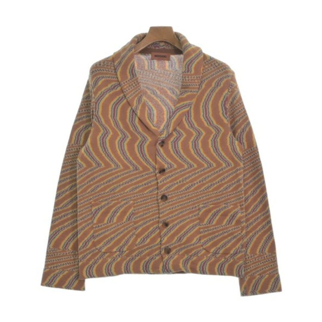 MISSONI(ミッソーニ)のMISSONI ミッソーニ カーディガン M 茶xピンクxオレンジx青等 【古着】【中古】 メンズのトップス(カーディガン)の商品写真