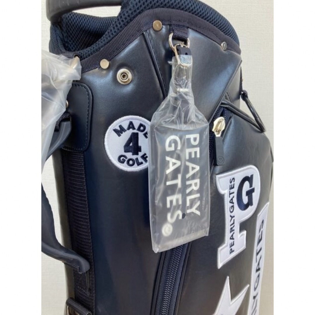 PEARLY GATES(パーリーゲイツ)の新品 パーリーゲイツ 【定番】合皮スタンド式 キャディバッグ(UNISEX) 紺 スポーツ/アウトドアのゴルフ(バッグ)の商品写真