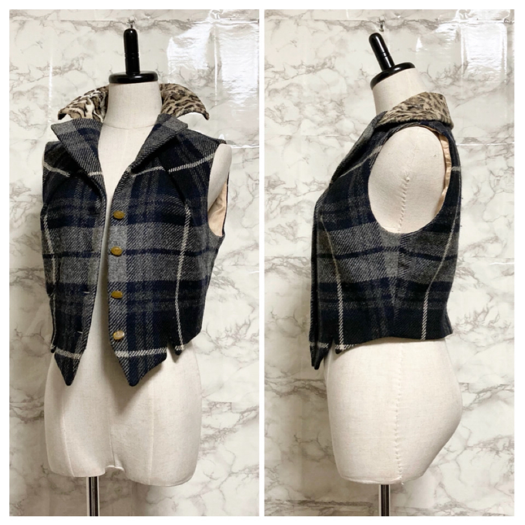 Vivienne Westwood(ヴィヴィアンウエストウッド)の【極美品 94AW】Vivienne Westwood チェックツイードベスト レディースのトップス(ベスト/ジレ)の商品写真