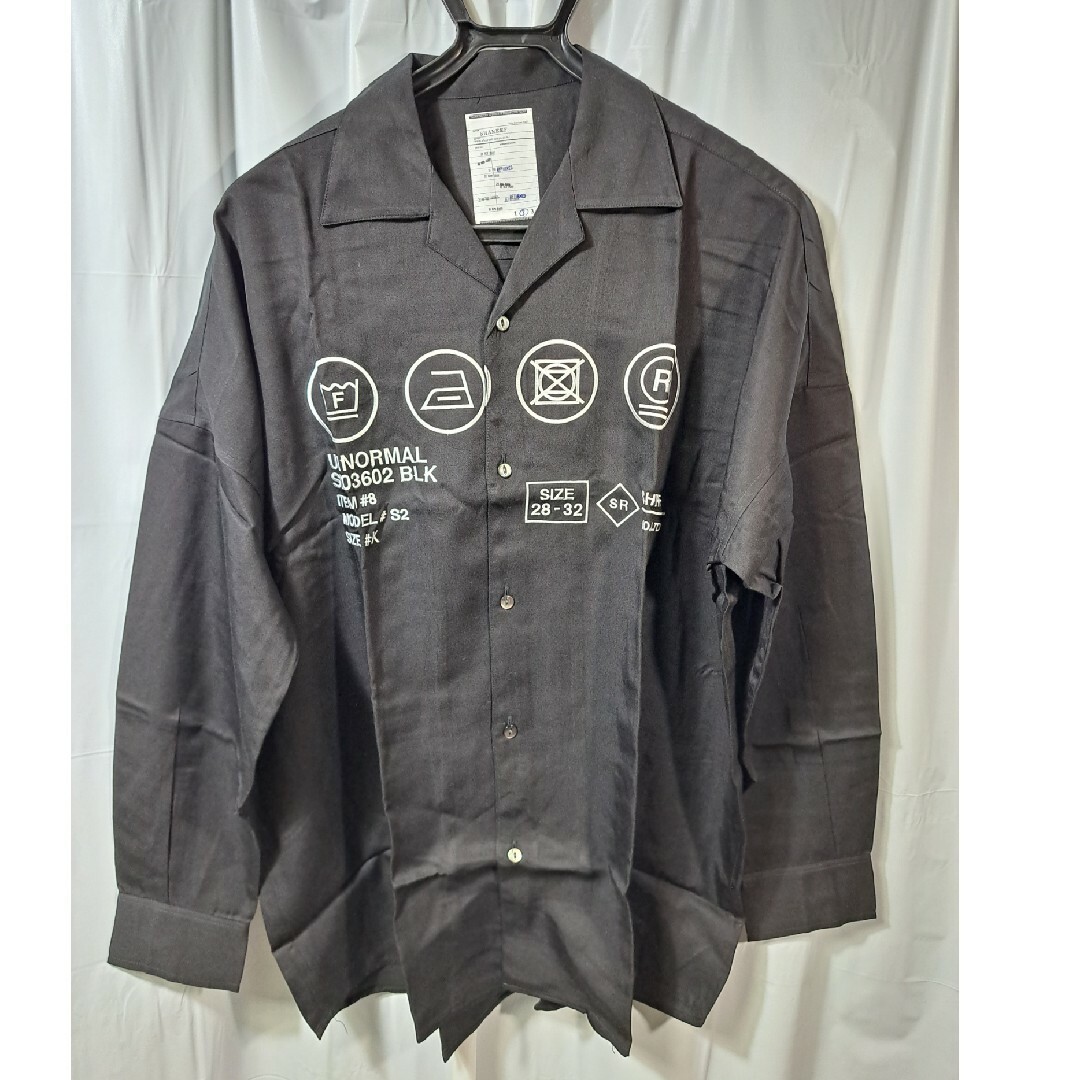 SHAREEF(シャリーフ)の未使用　SHAREEF　オープンカラーシャツ　オリジナル刺繍　ブラック メンズのトップス(シャツ)の商品写真