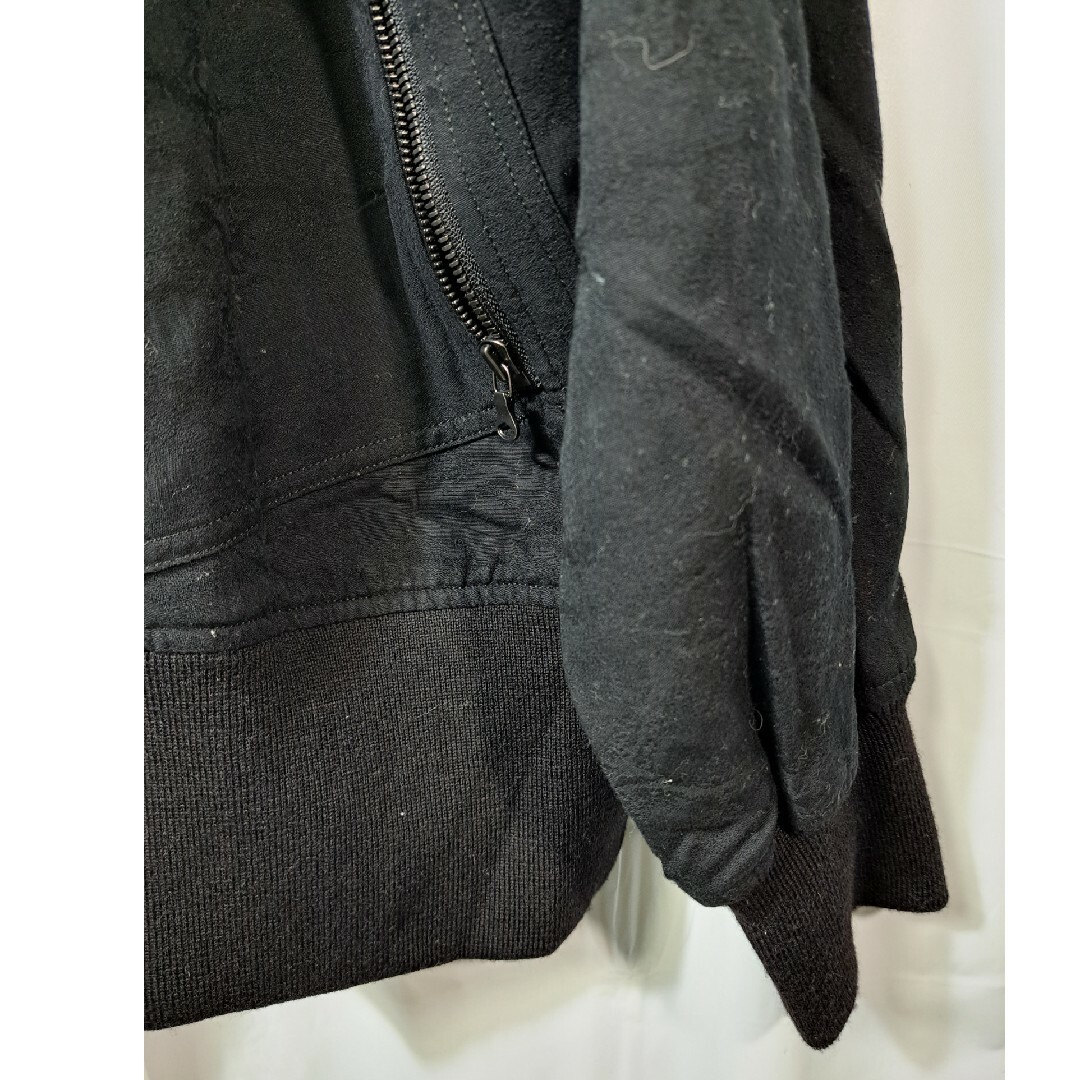 SHAREEF(シャリーフ)の未使用　SHAREEF　クラックジャガードブルゾン　MA-1　ブラック メンズのジャケット/アウター(ブルゾン)の商品写真