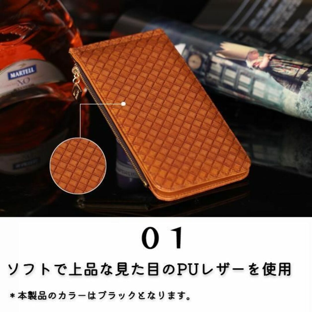 財布 メンズ 二つ折りファスナーカード小銭入れ大容量薄型革レザーA メンズのファッション小物(折り財布)の商品写真