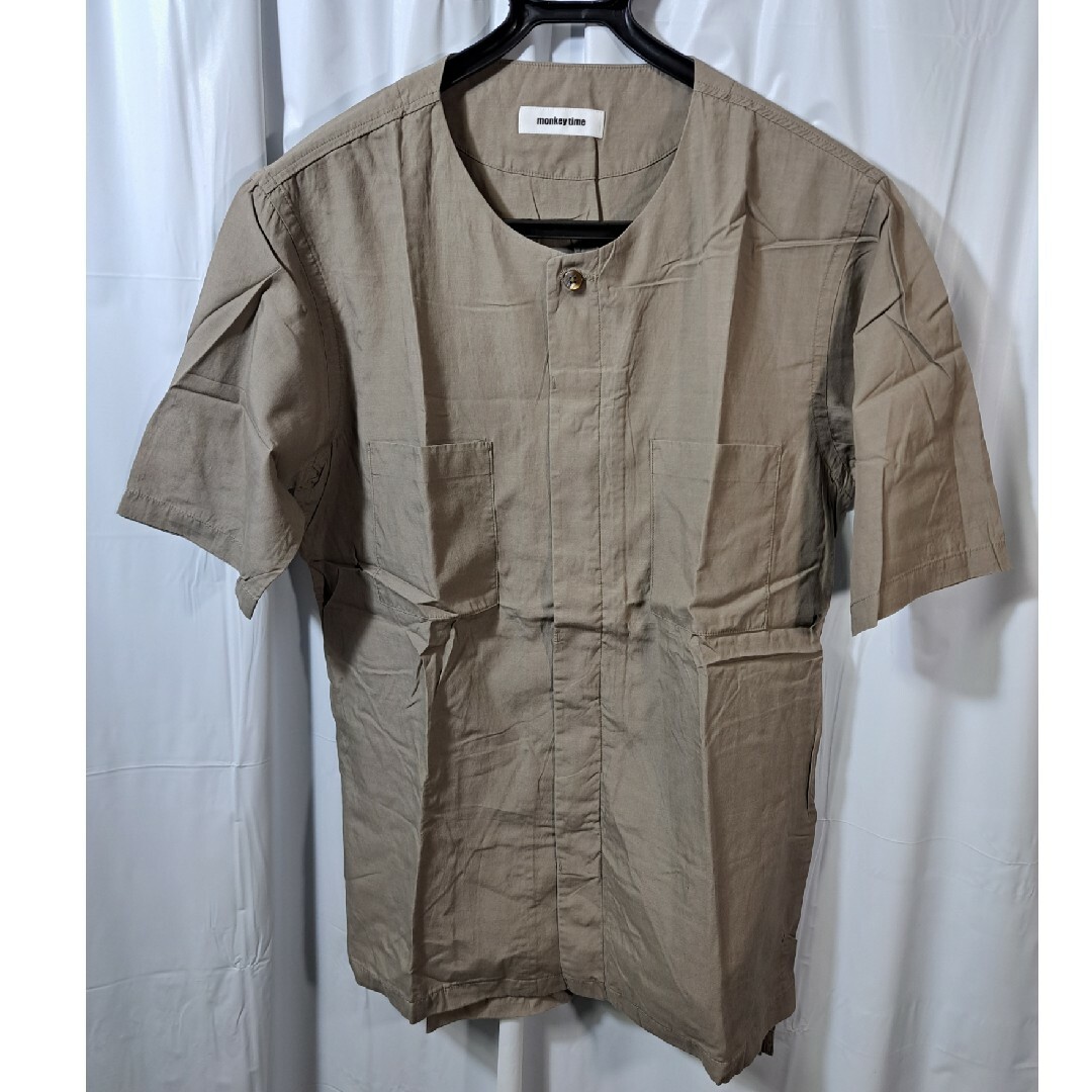 MONKEY TIME（UNITED ARROWS）(モンキータイム)の未使用　２点セット　モンキータイム　ノーカラーシャツ　ポケット　比翼 メンズのトップス(シャツ)の商品写真