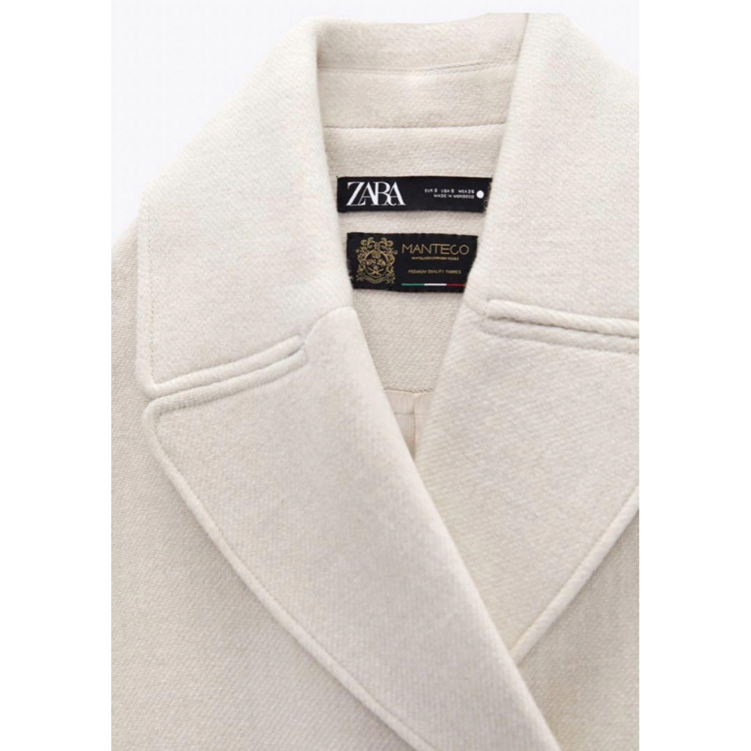 ZARA(ザラ)のZARAウールオーバーサイズコート　アイスグレー色　ZARAコート レディースのジャケット/アウター(ロングコート)の商品写真