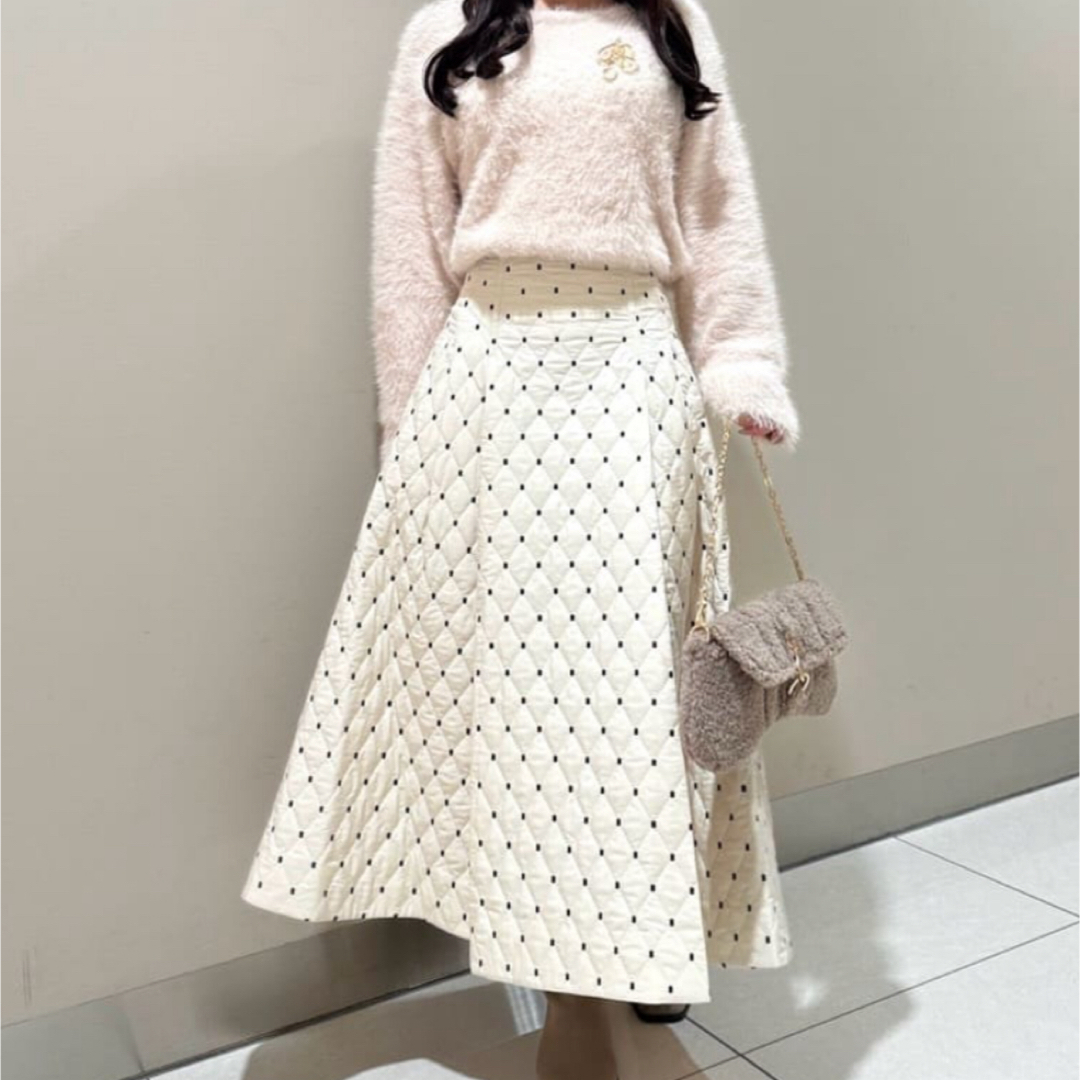百貨店購入　ジャスグリッティー　ドットキルティングスカート　新品スカート