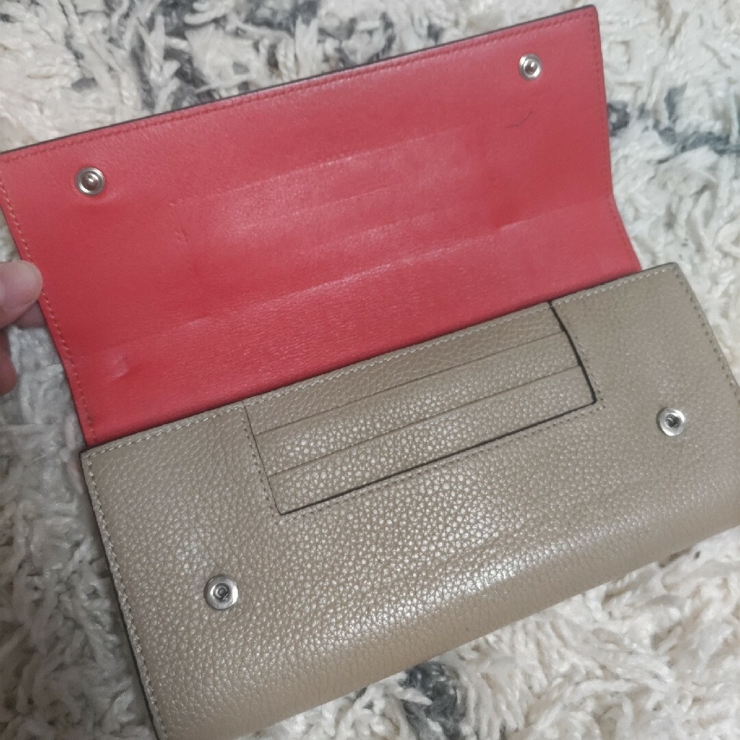 celine - CELINE長財布グレージュレッドバイカラー旧ロゴの通販 by