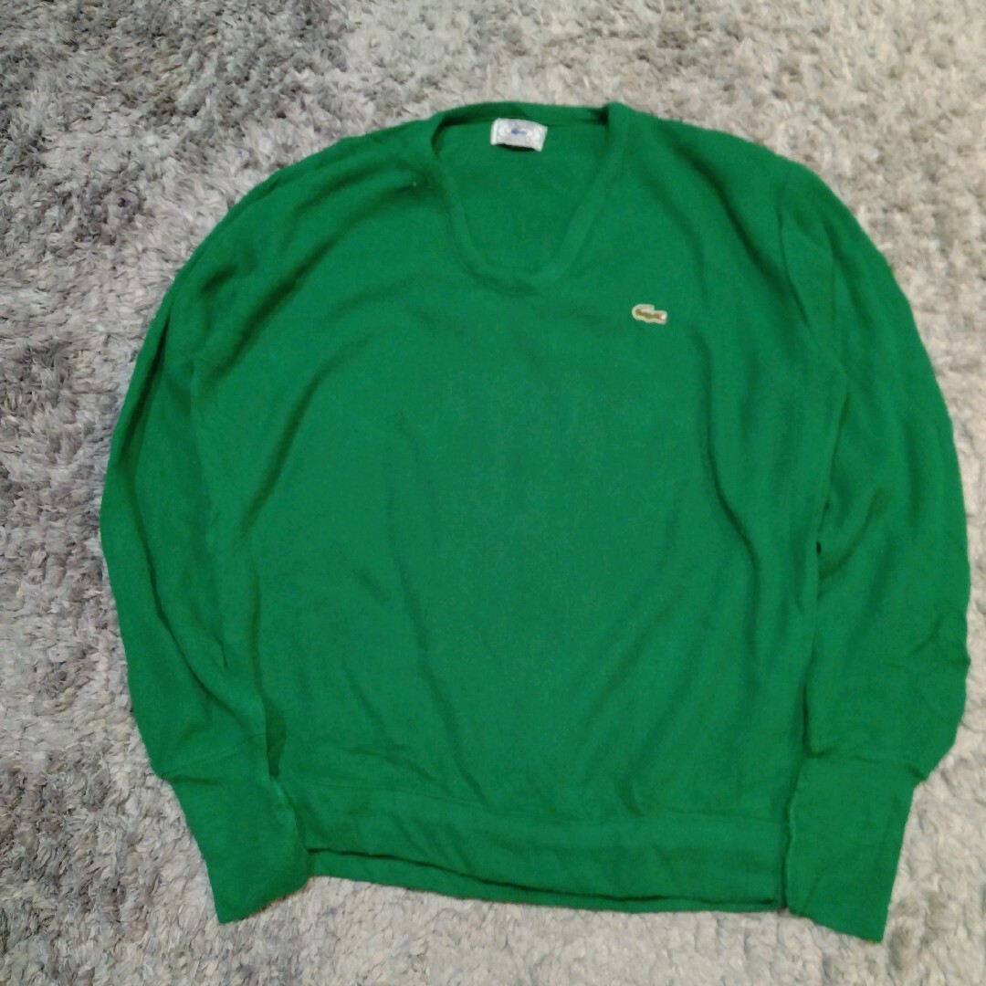 LACOSTE(ラコステ)のIZOD LACOSTE　80s 糸巻きタグ　ヴィンテージ　Vネックニット メンズのトップス(ニット/セーター)の商品写真