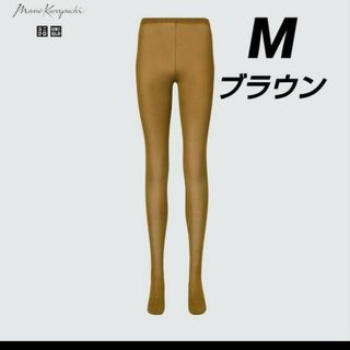 ユニクロ(UNIQLO)のマメクロゴウチ　ヒートテックニットタイツ（シアー）　ブラウン　サイズM　ユニクロ(タイツ/ストッキング)