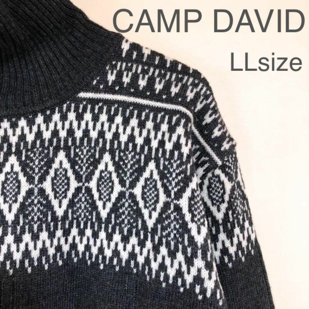 【CAMP DAVID】美品！ノルディック柄ハイネックセーター（LL) メンズのトップス(ニット/セーター)の商品写真