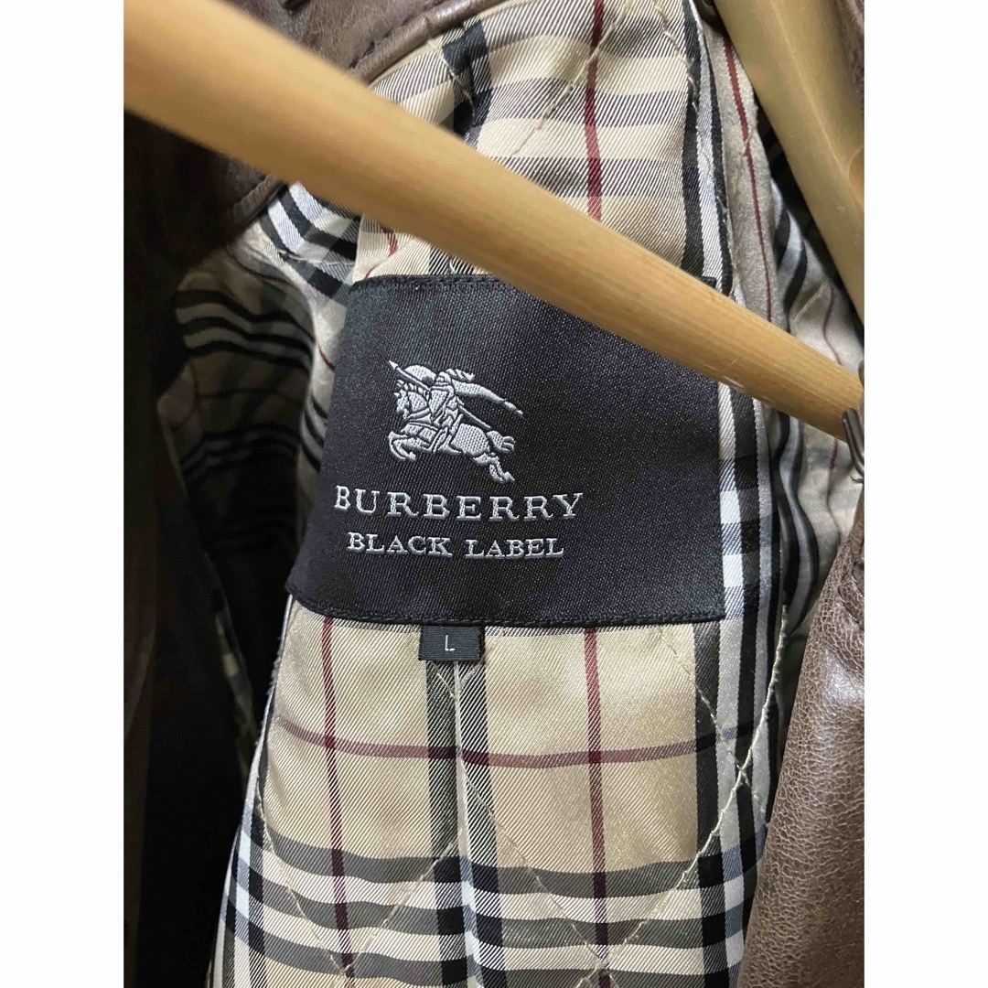 BURBERRY BLACK LABEL(バーバリーブラックレーベル)のバーバリーブラックレーベル　レザートレンチコート メンズのジャケット/アウター(トレンチコート)の商品写真
