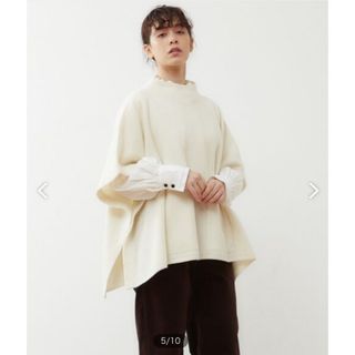 ルールマラン(LOURMARIN)の極美品　ルールマランメントポンチョベスト　カシミア混ウール　アイボリー(ニット/セーター)