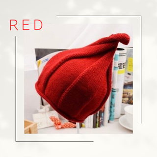 ☆24時間以内発送☆ かわいい　とんがり帽子　韓国子供服　赤 とんがりニット帽(帽子)