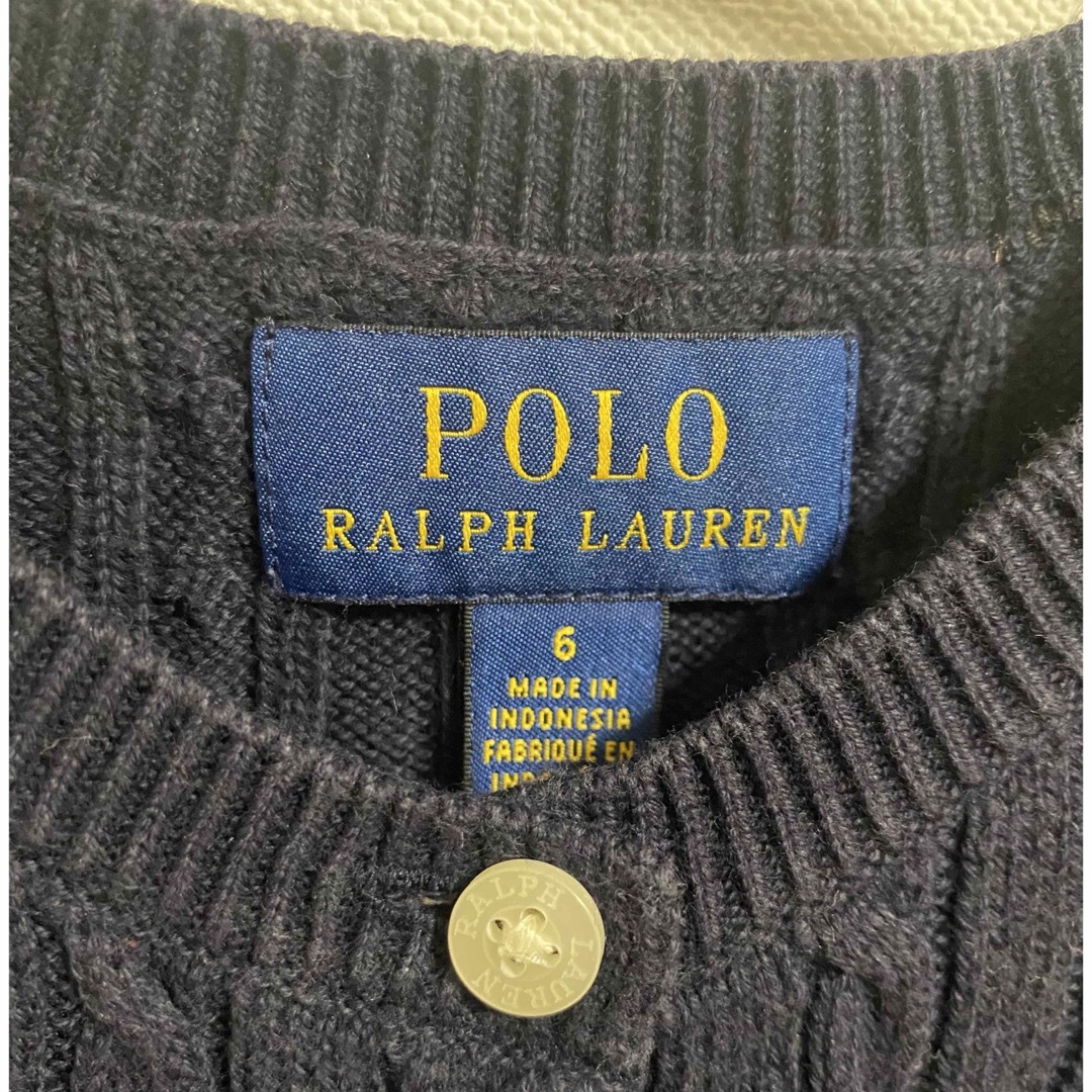 POLO RALPH LAUREN(ポロラルフローレン)の難あり POLO Ralph Lauren カーディガン 6歳 キッズ/ベビー/マタニティのキッズ服女の子用(90cm~)(カーディガン)の商品写真