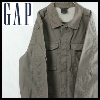 ギャップ(GAP)の【希少】GAP ミリタリージャケット L コート アウター 古着 入手困難 茶(ミリタリージャケット)